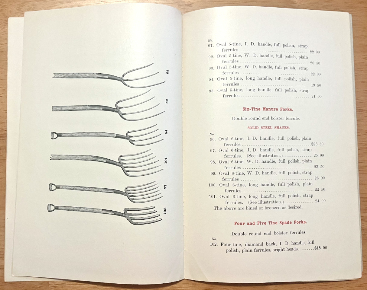 Sanford Fork & Tool Co. 1883 catalog Cortland New York forks rakes & potato hook