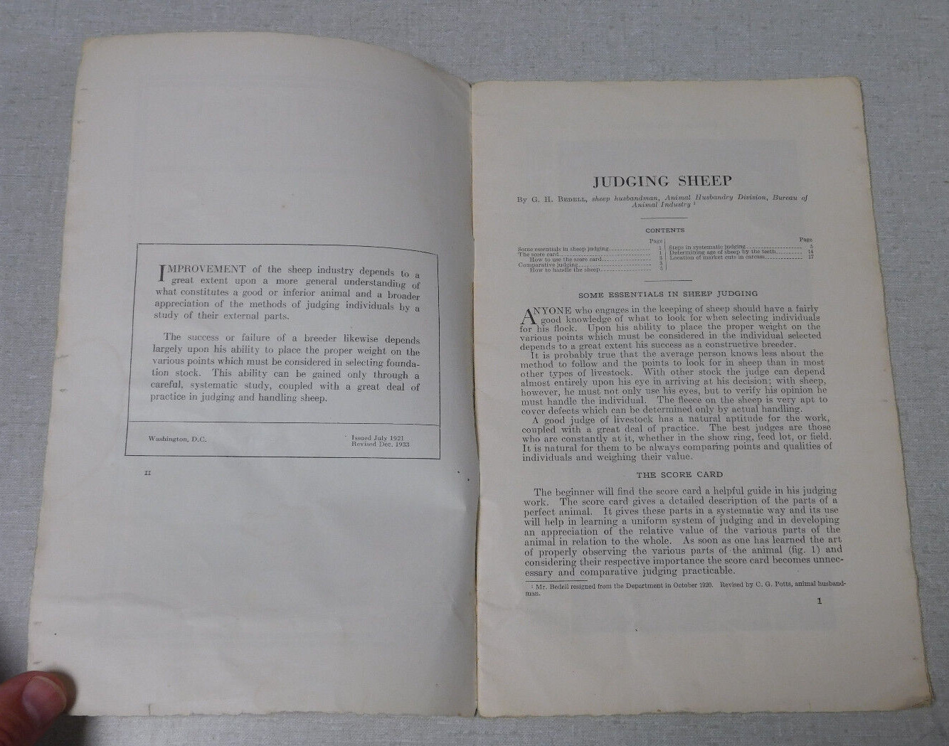U.S. Department Agriculture bulletin Judging Sheep 1933