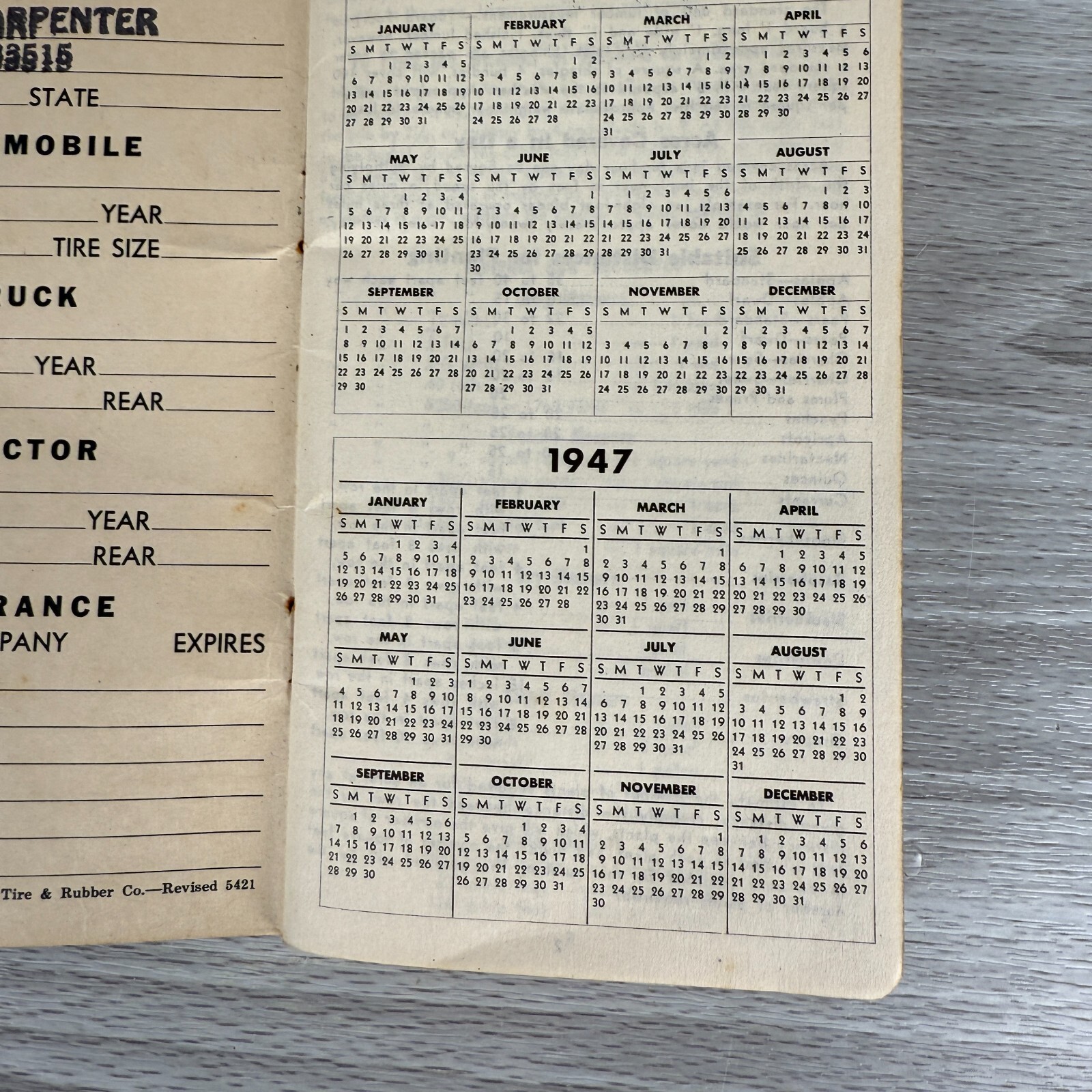 Vtg Notebook 1946 Firestone Farm Guide Book Income Expense Records USED WRITING