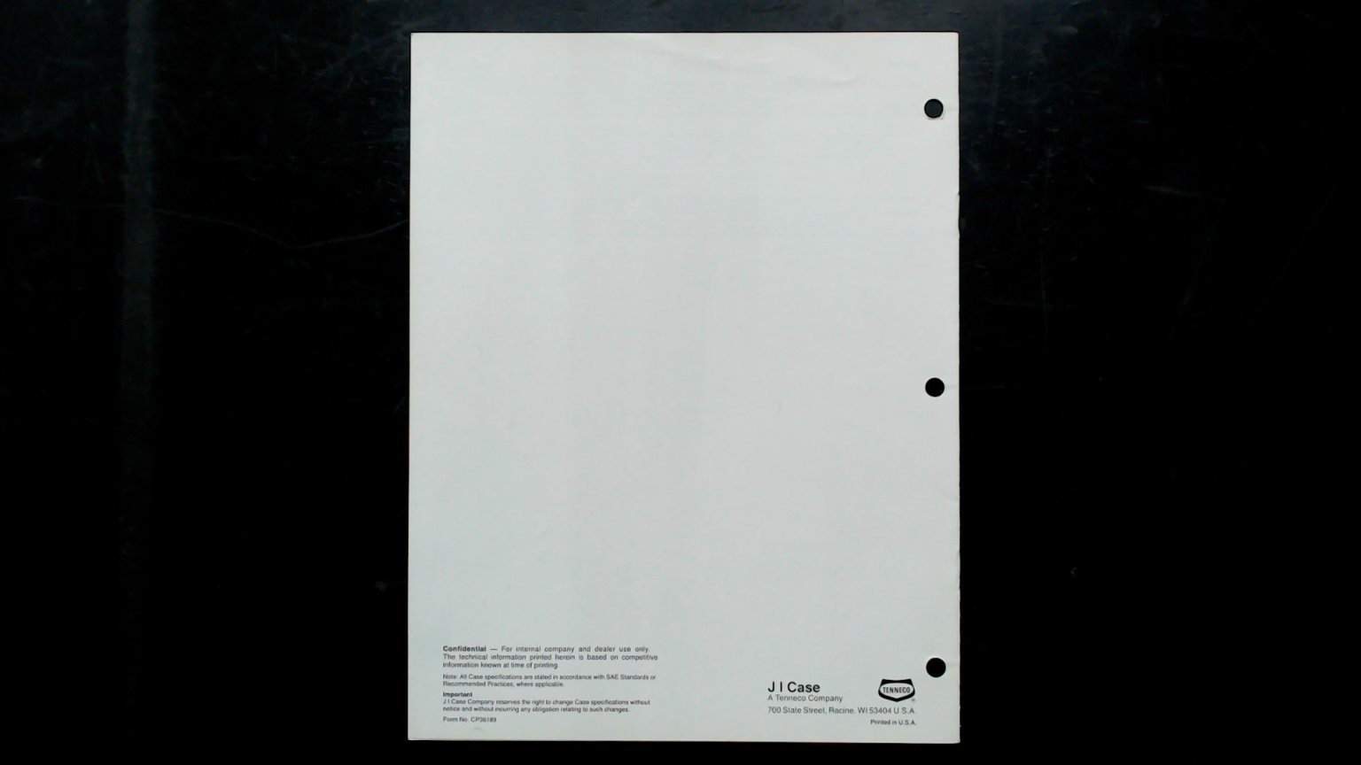 Case 721 Wheel Loader Brochure Competitive Info October 1989