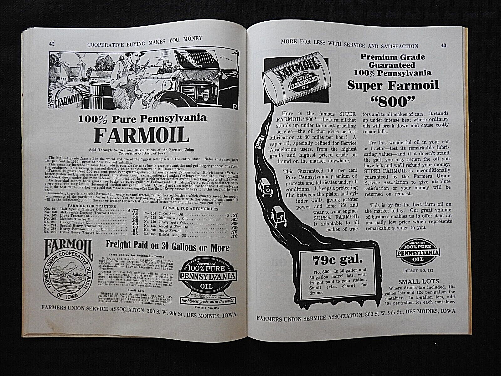 1931 FARMERS CO-OP CATALOG DES MOINES IA WAGONS GRAIN BINS MADISON MINNESOTA IMP