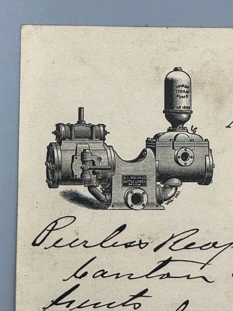 1894 ATLAS ENGINES Steam Pump MARION Indiana RL Bone FARM Advertising Letter