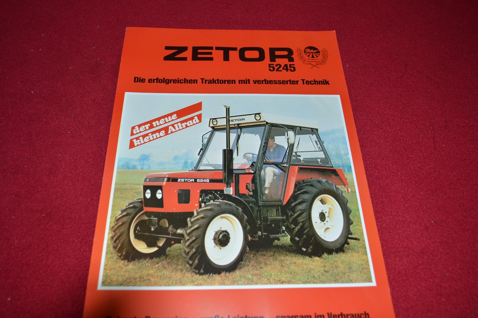 Zetor 5245 Tractor 30 years in Germany Dealer&rsquo;s Brochure LCOH