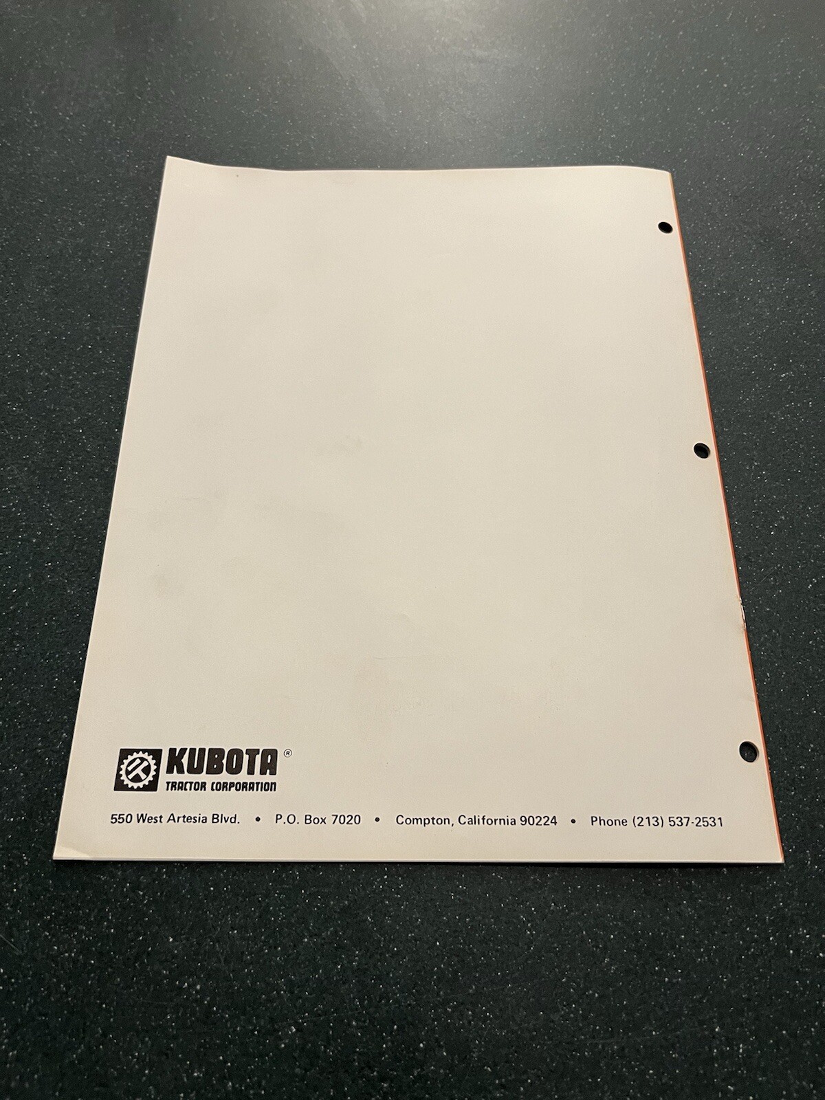 Vintage Original 1985 Kubota Tractor Dealer Promotional Items Catalog