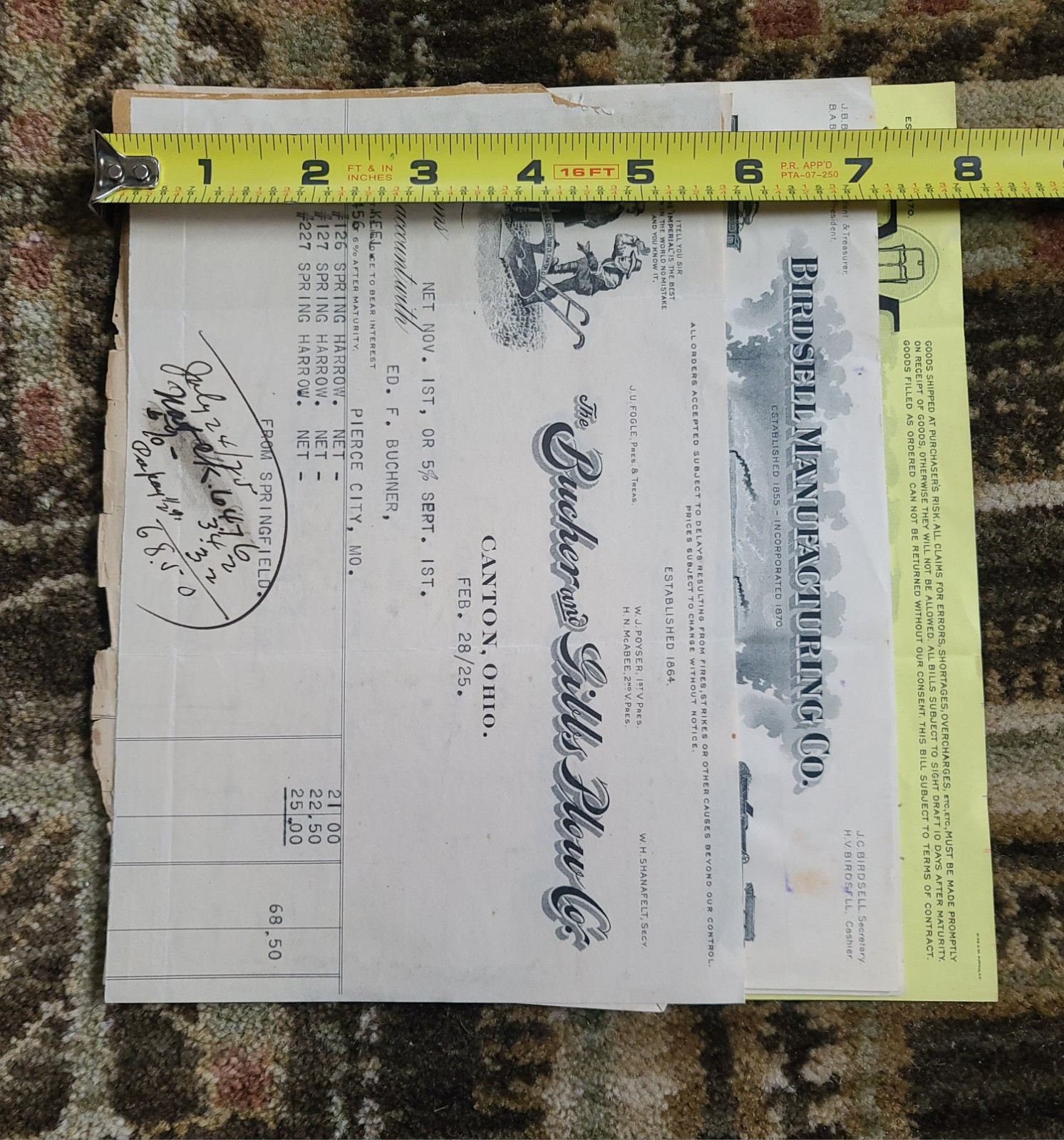 Lot Antique Ephemera Farm Equipment Birdsell IN Bucher Gibbs Plow OH F.E. Myers