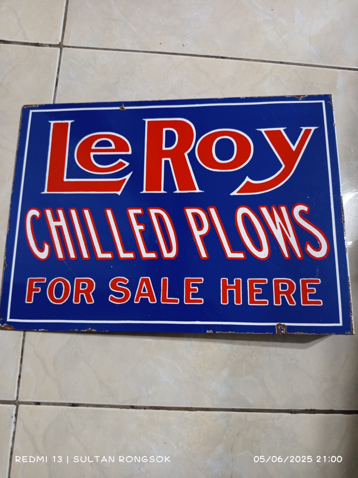 Double Side Le Roy Chilled Plows for Sale Here 34×25 cm Steel Plate Vintage Mod