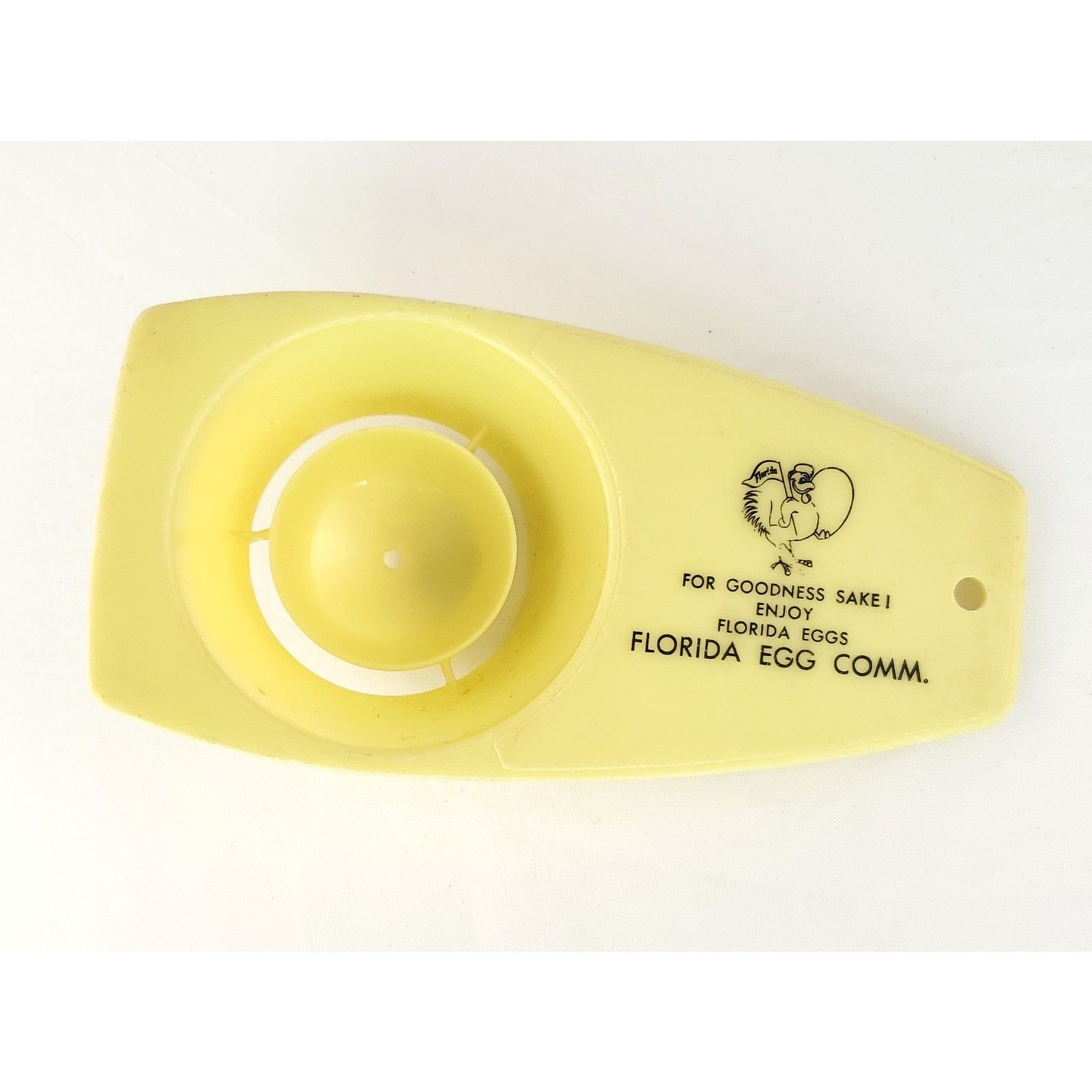 VINTAGE 1950s Yellow EGG YOLK SEPERATOR Florida Advertising Goodness Sake Joy