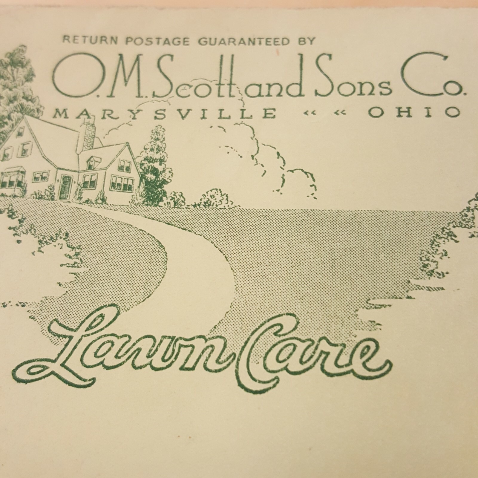 O.M. Scott & Sons Company Marysville Ohio Envelope and Lawn Care Article