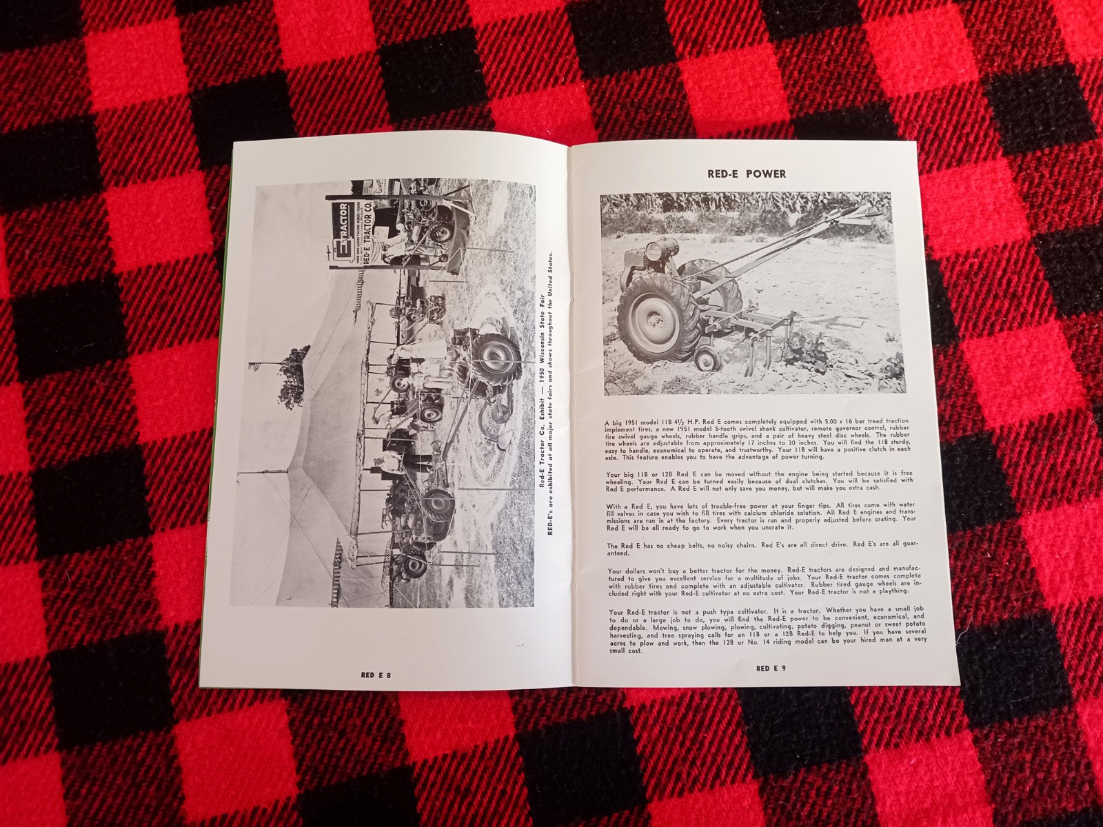 1951 Red-E Garden Riding Tractor Catalog Farm Cultivator Page Brochure
