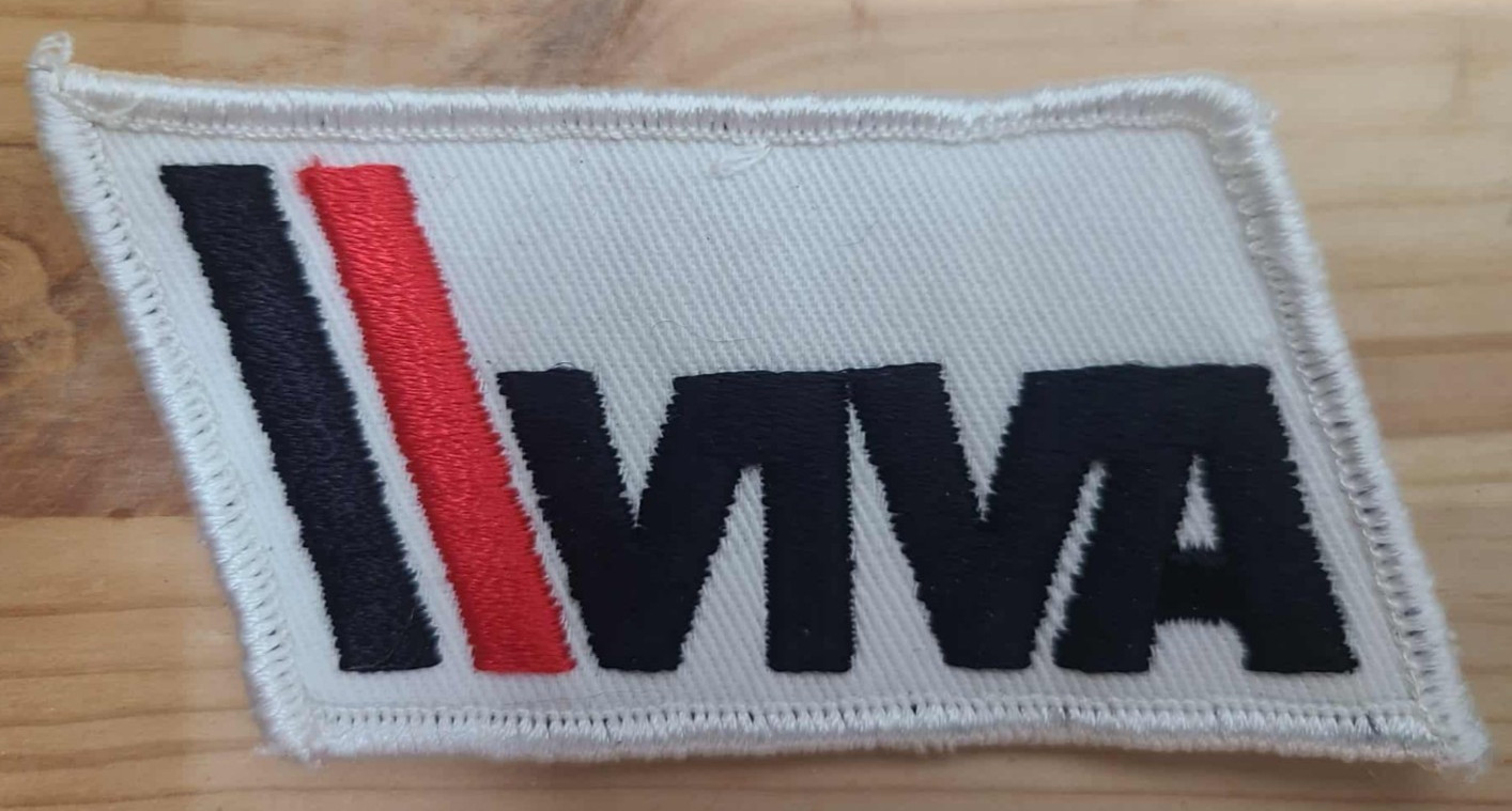 « VIVA Embroidered Patch – Vintage Style Red & Black Stripes Sew-On »