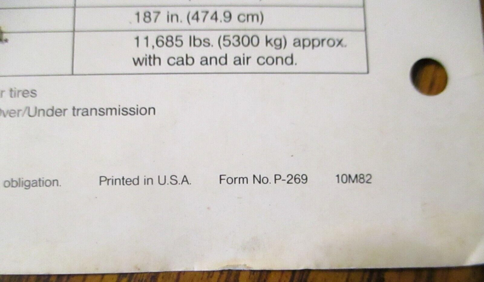 White WFE 2-110 Field Boss Tractor Dealer Advertising Sales Brochure Literature