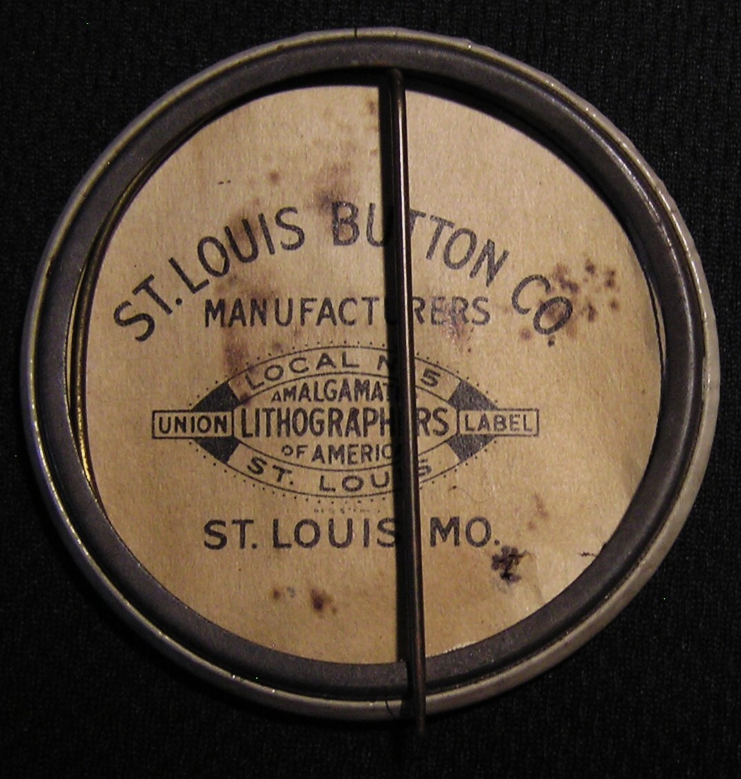 VTG 1931-32 2.25&Prime; NATIONAL PECAN GROWERS ASSN MEMBER PIN BADGE – ST LOUIS BUTTON