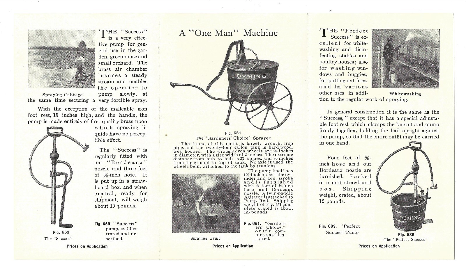 Old AD Leaflet Deming Sprayers Greenhouse Garden Orchard Cadwell Jones Hartford
