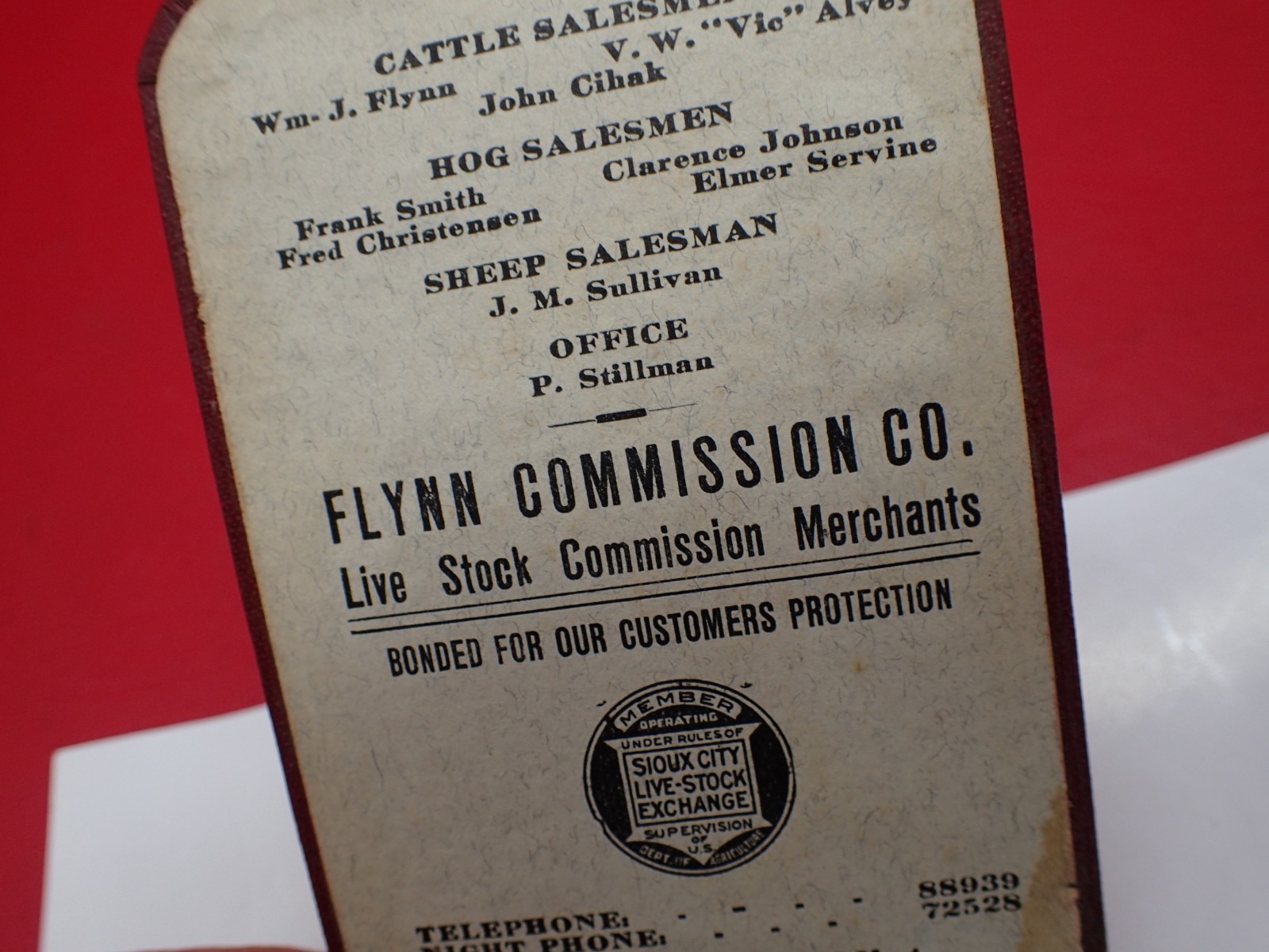 Vintage 1930 – 1931 FYNN Livestock Commission Company Pocket Notebook IOWA