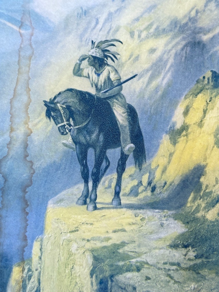 Vintage Durant Implement Co Iowa Advertising Print Native American Horse