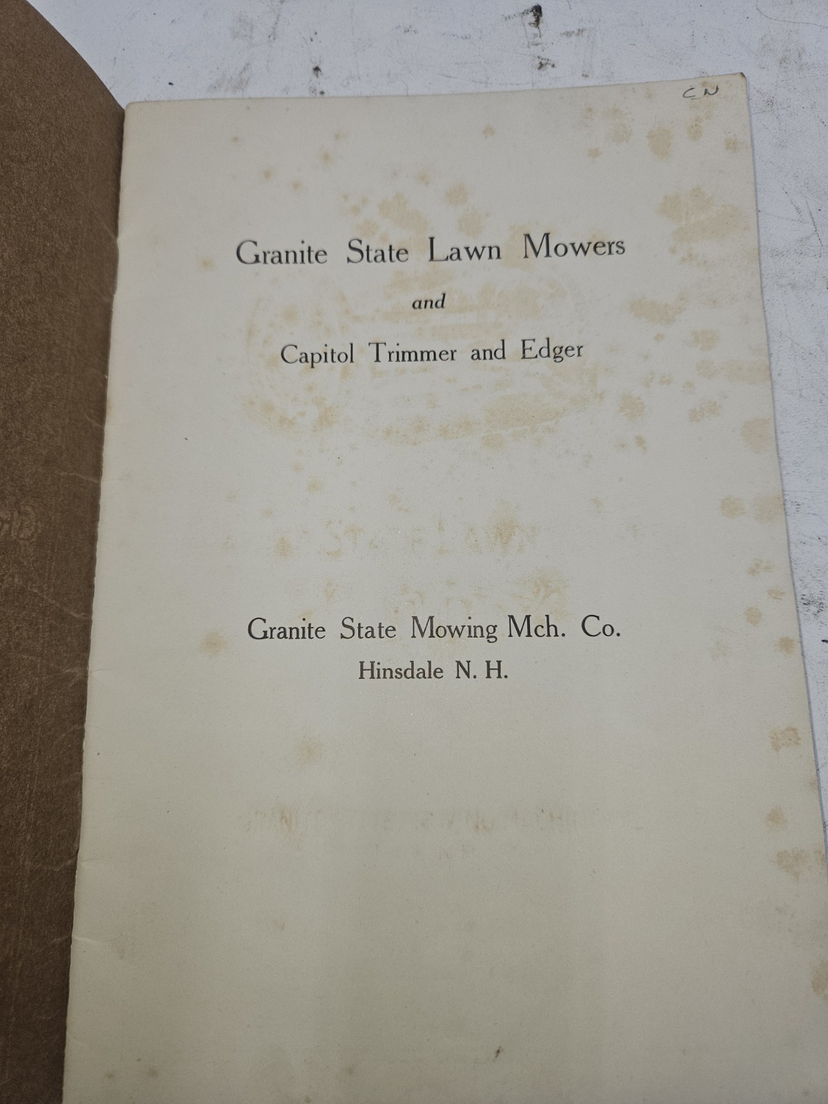 Antique Granite State mowing machines, Mowers parts & Sales catalogs and Wrench