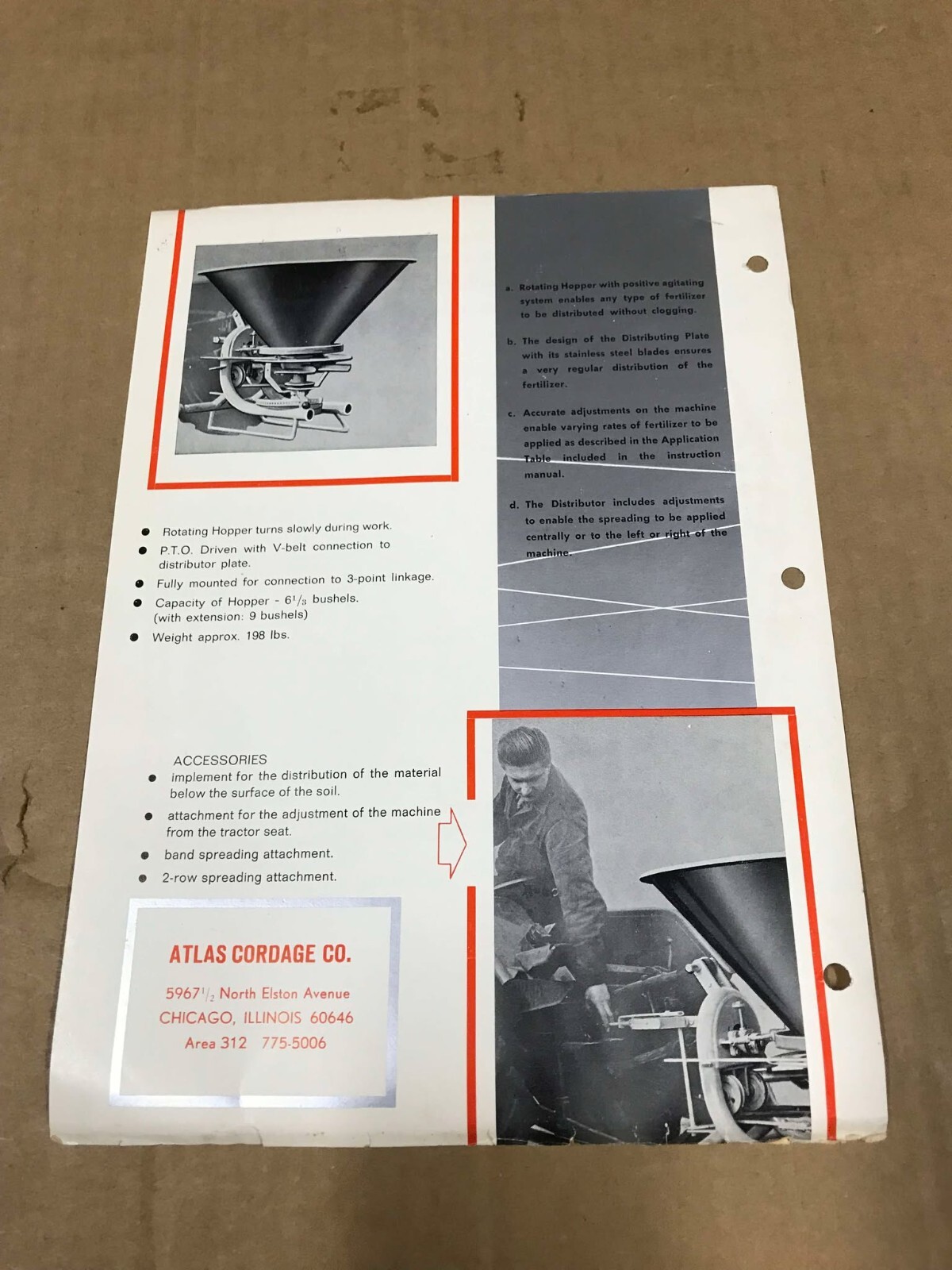 Vintage Rotella Quick Broadcaster Fertilizer Distributor Flyer
