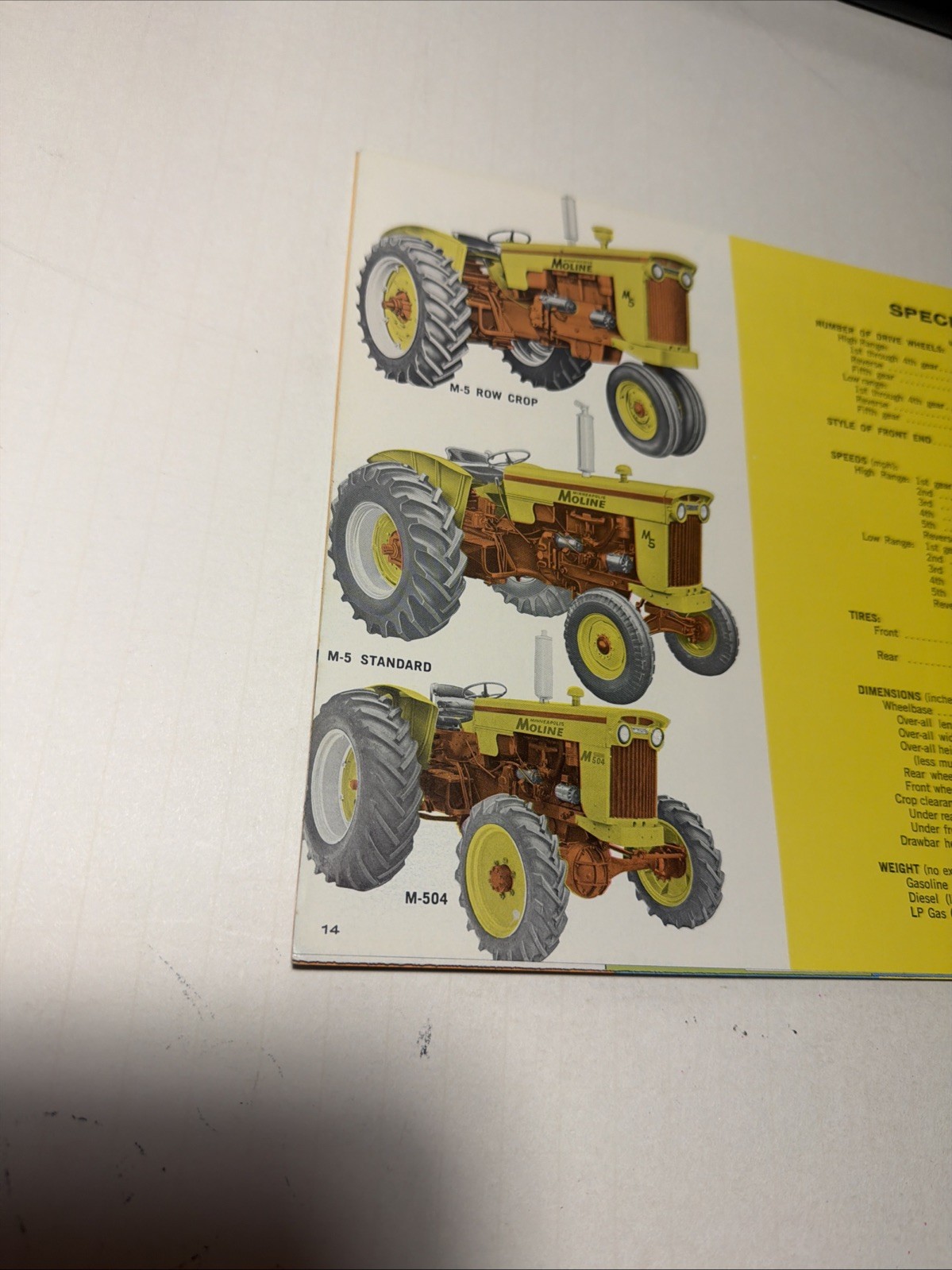VINTAGE MINNEAPOLIS-MOLINE M5 SERIES TRACTORS 16 PAGES Sales Brochure