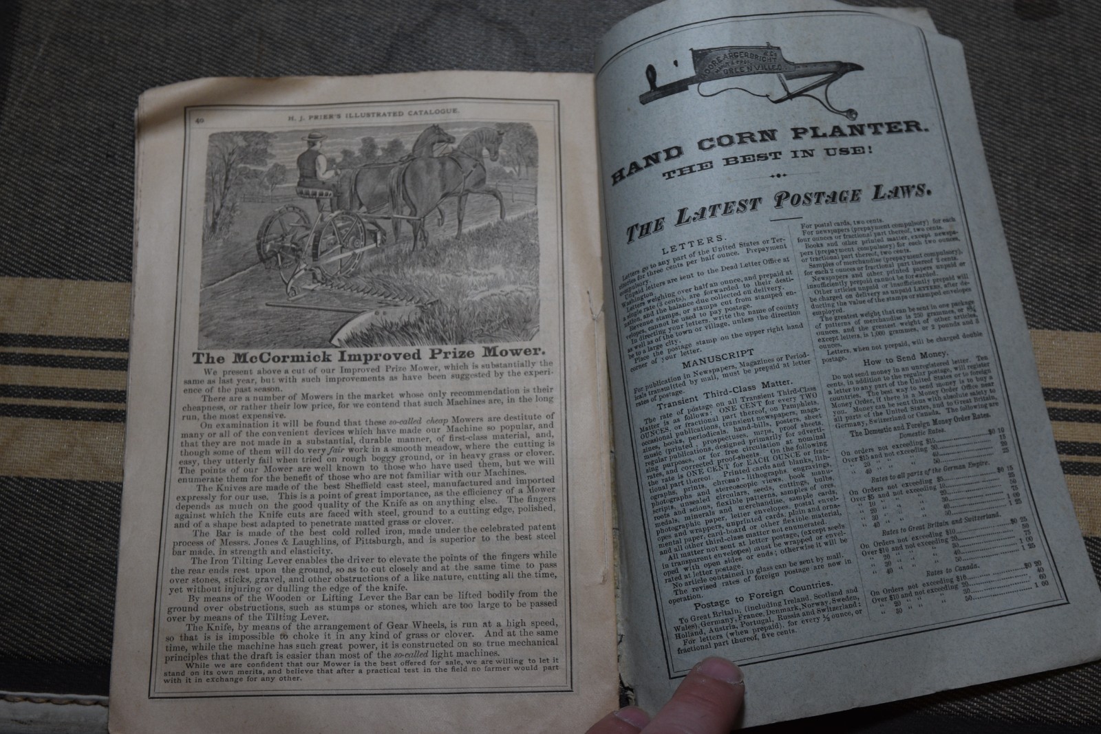 1878 H.J Prier McCORMICK&rsquo;S Farming Implements CATALOGUE Illus Original Complete