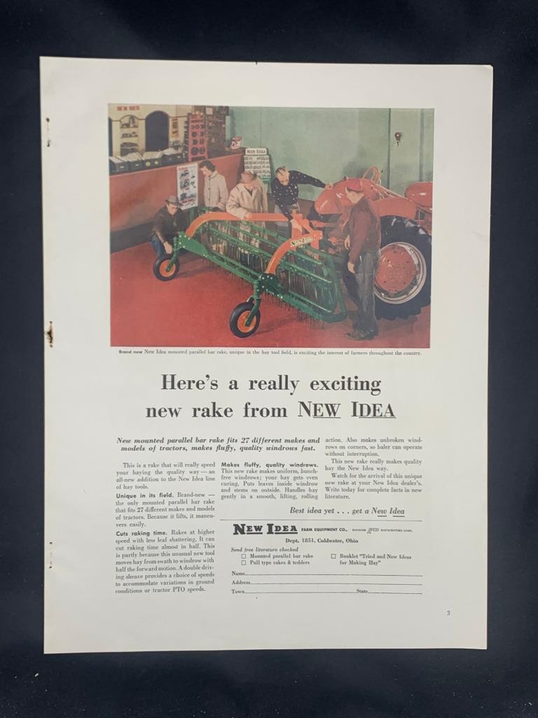 Magazine Ad* – 1956 – New Idea Farm Machinery – Coldwater, OH