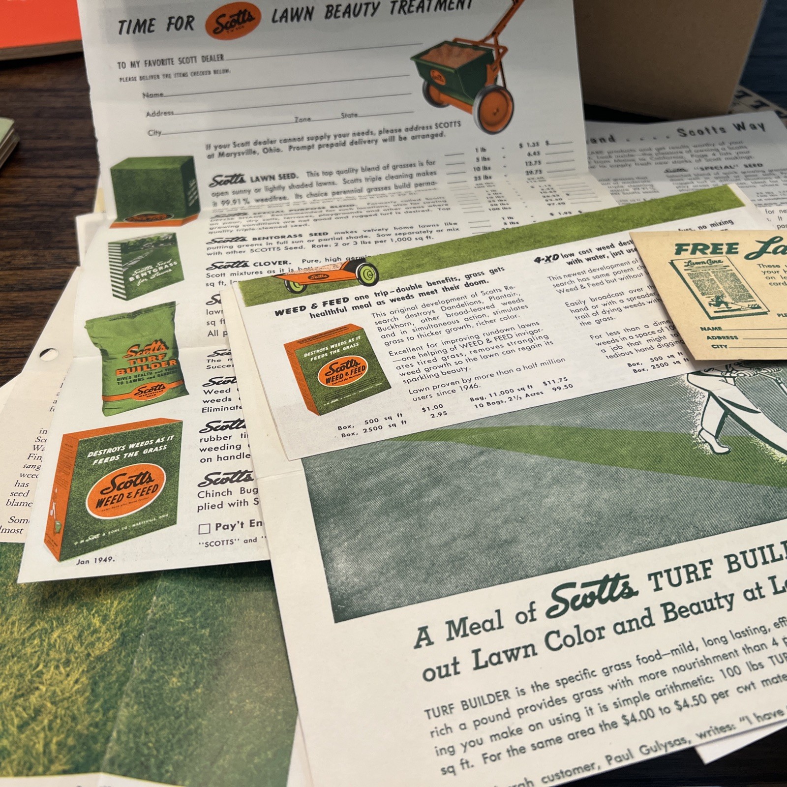 VTG 50’s Lot Scotts Lawn Care Brochures And Bulletins Lawns Mowing Grass Seed