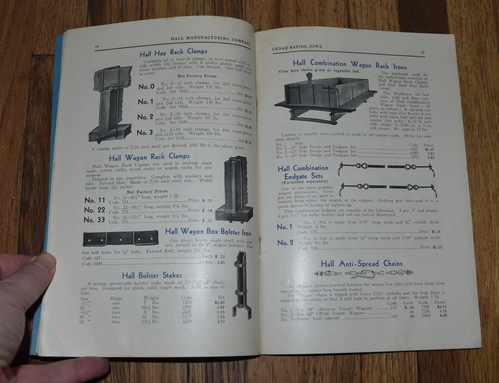 RARE HALL MANUFACTURING CEDAR RAPIDS IA FARM EQUIPMENT SALES FARM CATALOG