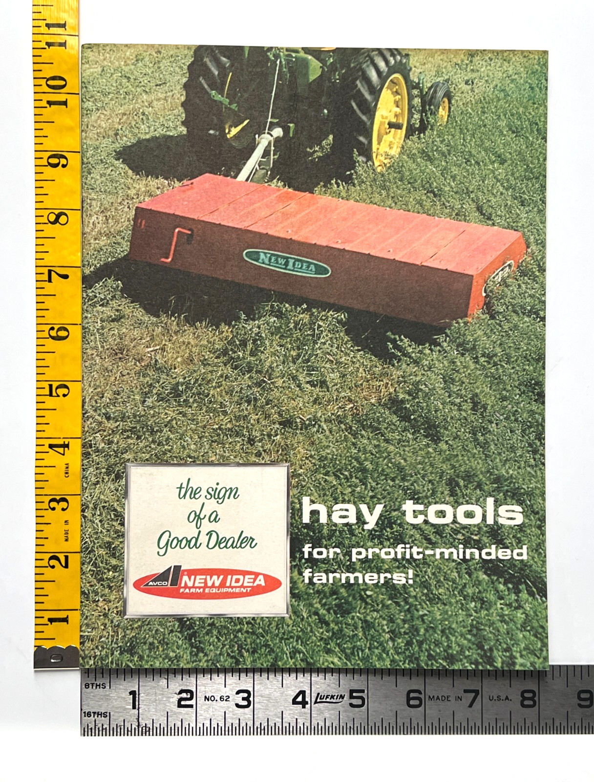 Vintage Avco New Idea Farm Equipment Tractor Hay Tools Folded Sales Brochure