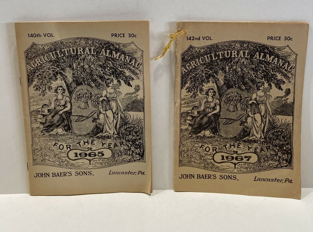 John Baer Sons Agricultural Almanacs 1965 & 1967