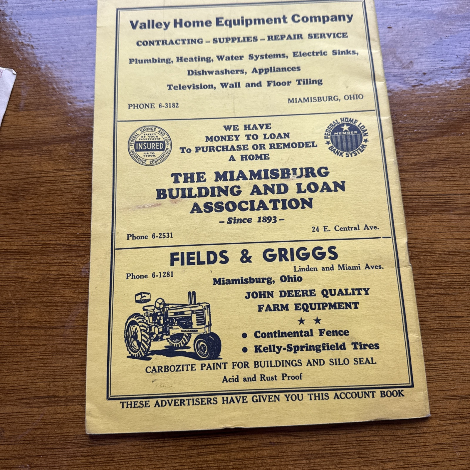 1950 Farm Account Book And Income Tax Record Miamisburg, Ohio