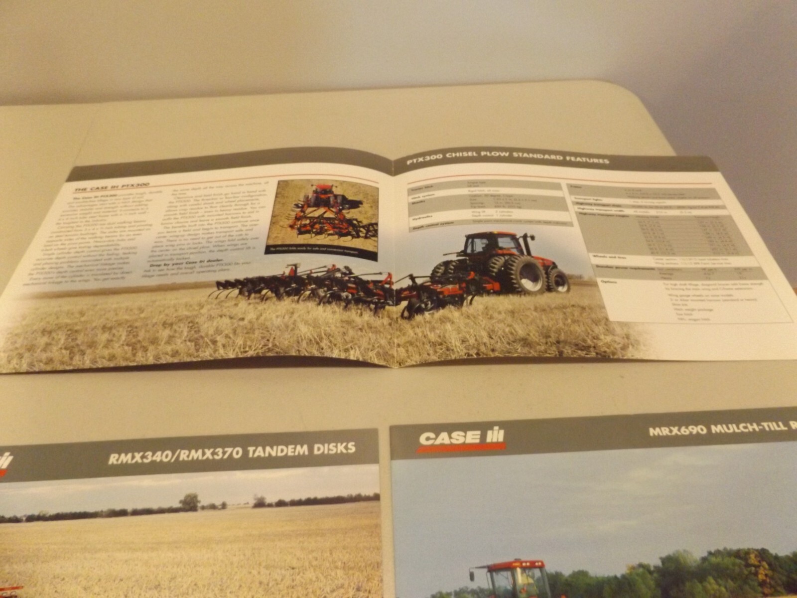 3-pc. CASE-IH TILLAGE EQUIPMENT, LIT #AE533112, AE-536112, AE-47109R, 2002