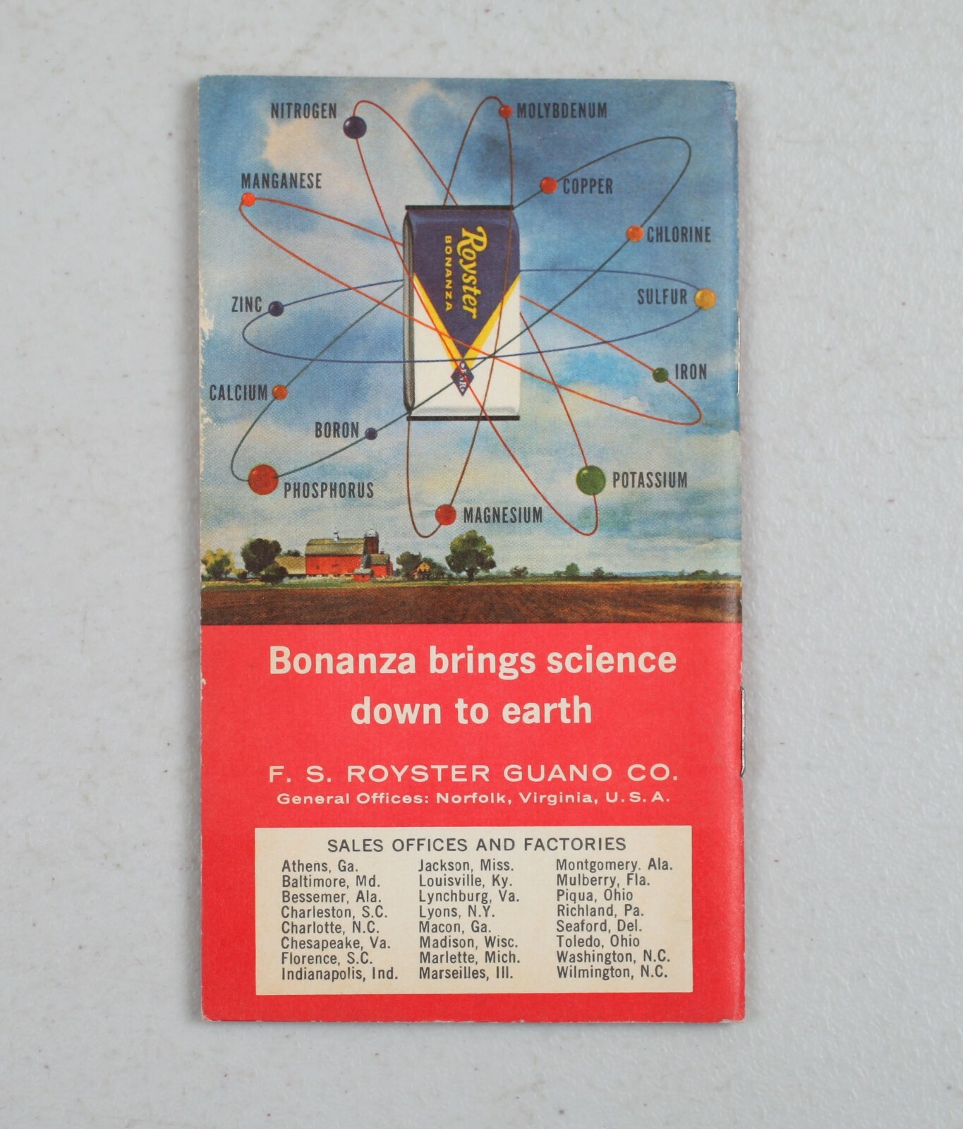 Vintage Farmers Pocket Memo Book 1965 Royster Bonanza Fertilizer