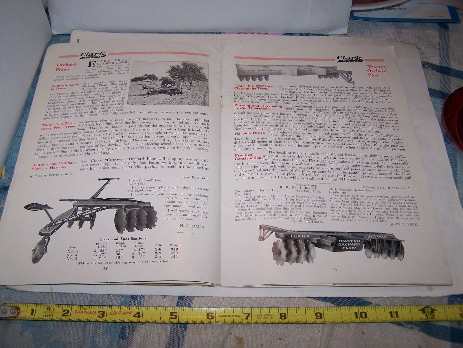 CLARK CUTAWAY Farm Implement Sales Catalog Horse Drawn Tractor Sulky Disc Harrow