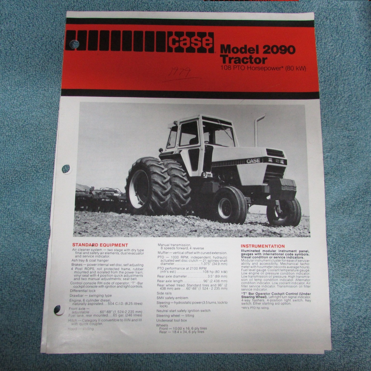 Case Brochure&rsquo;s (3) 2090 &1896 Tractors Grain Drills 5300, 5400, 6300
