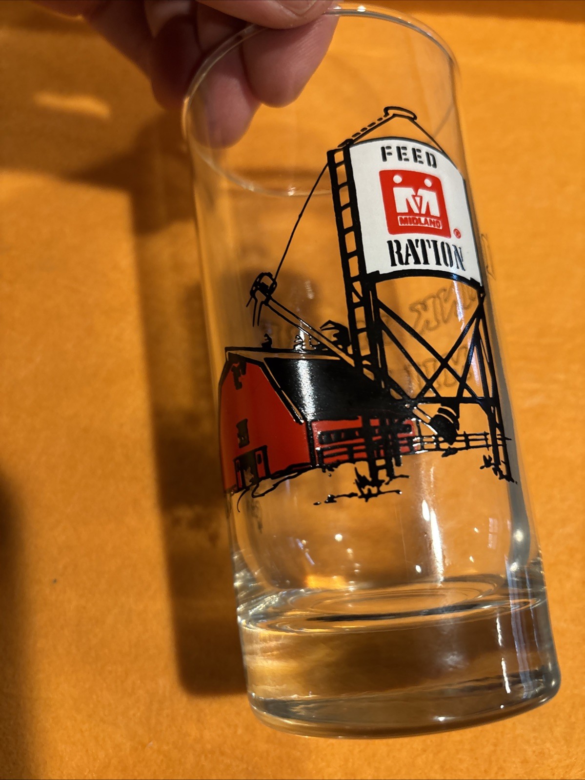 Vintage “Midland Coop” – “Drink More Milk” Advertising Drinking Glass Tumbler