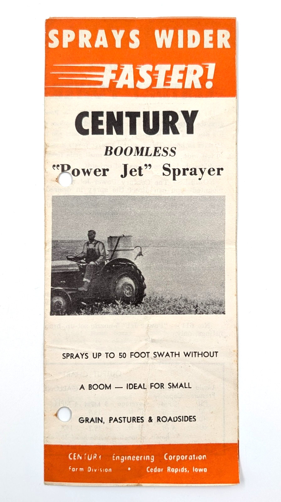 Vintage Century Boomless Power Jet Sprayer Leaflet – Brochure – Form No. 82211