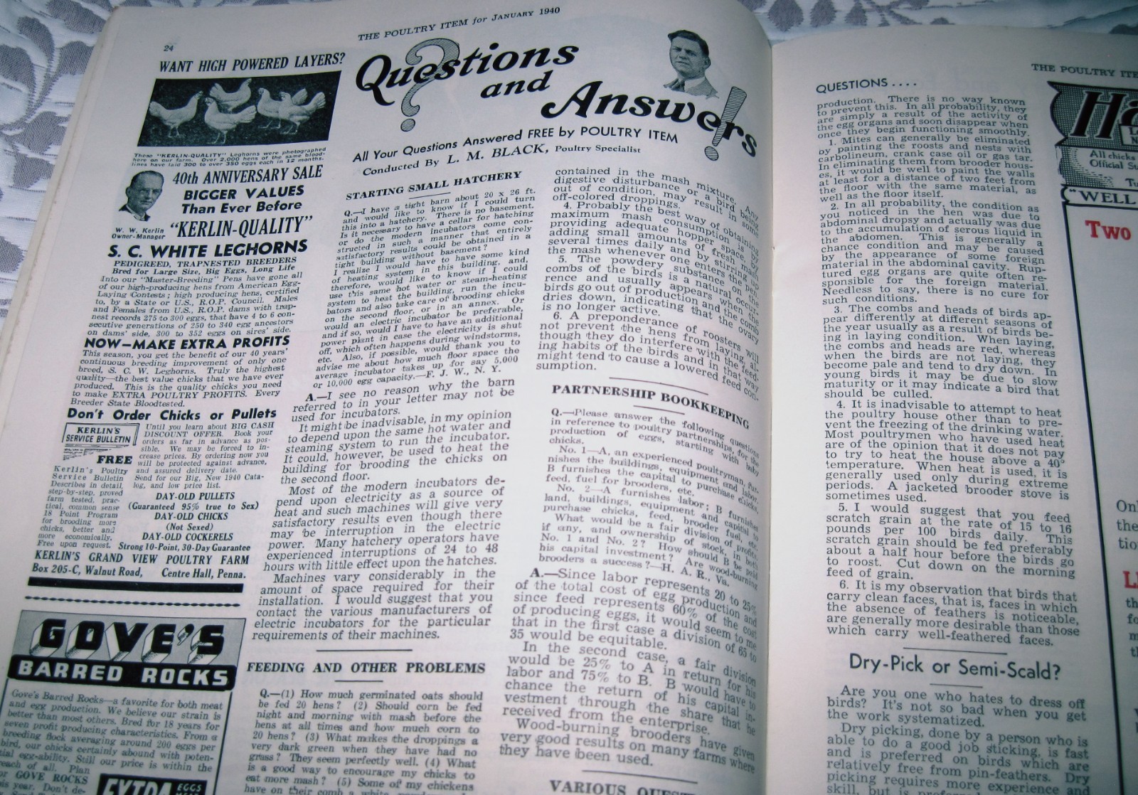 1940 Issue Poultry Item Magazine Sellersville, PA Poultry Farming Magazine