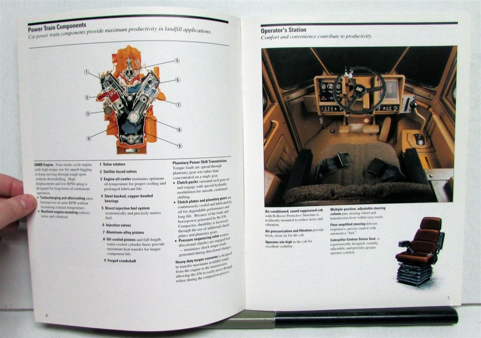 1995 Caterpillar 836 Landfill Compactor Specs Construction Sales Brochure