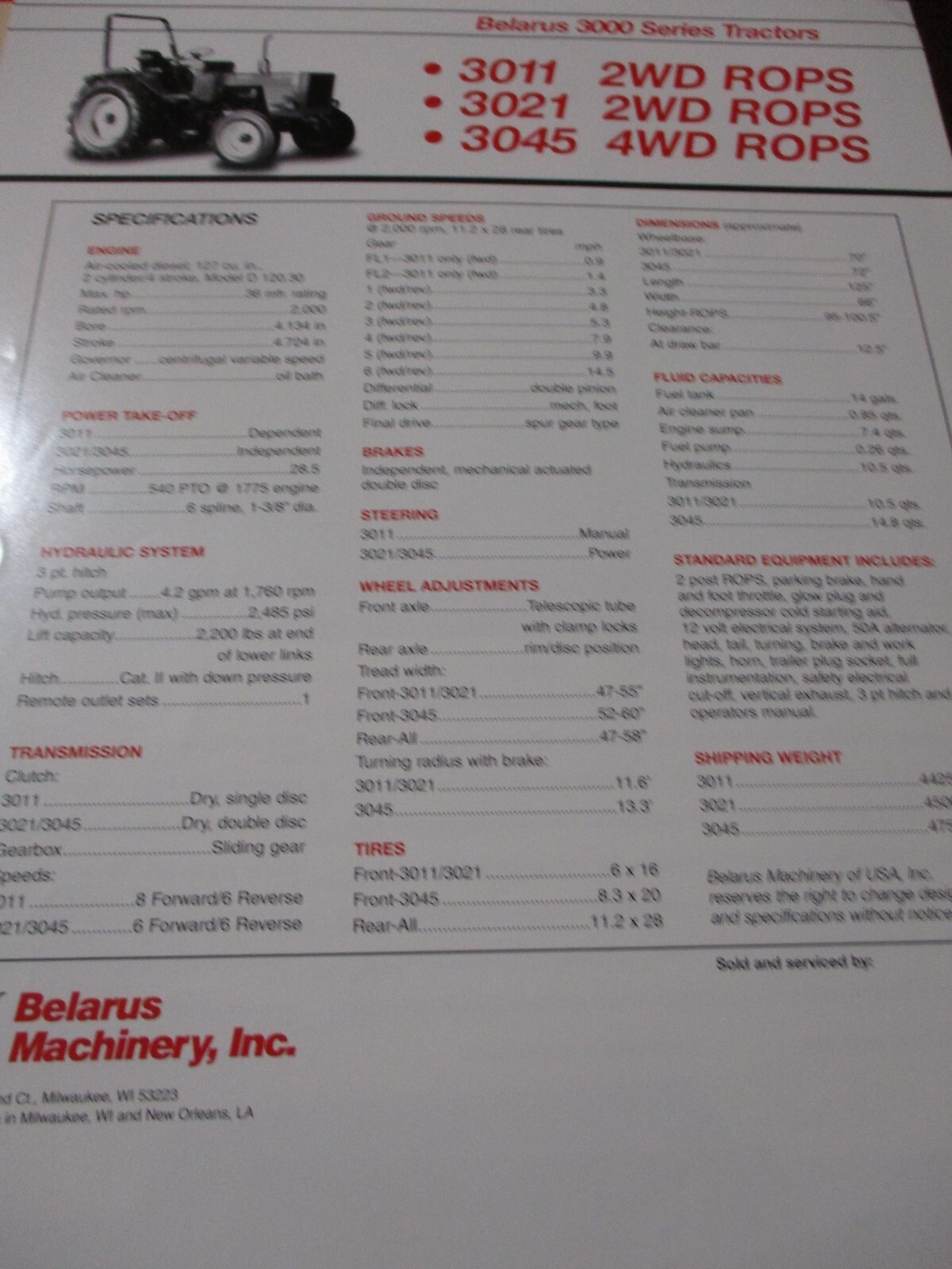 Belarus Tractors Sales/Specifications Brochures 7 items, Circa 1990&rsquo;s