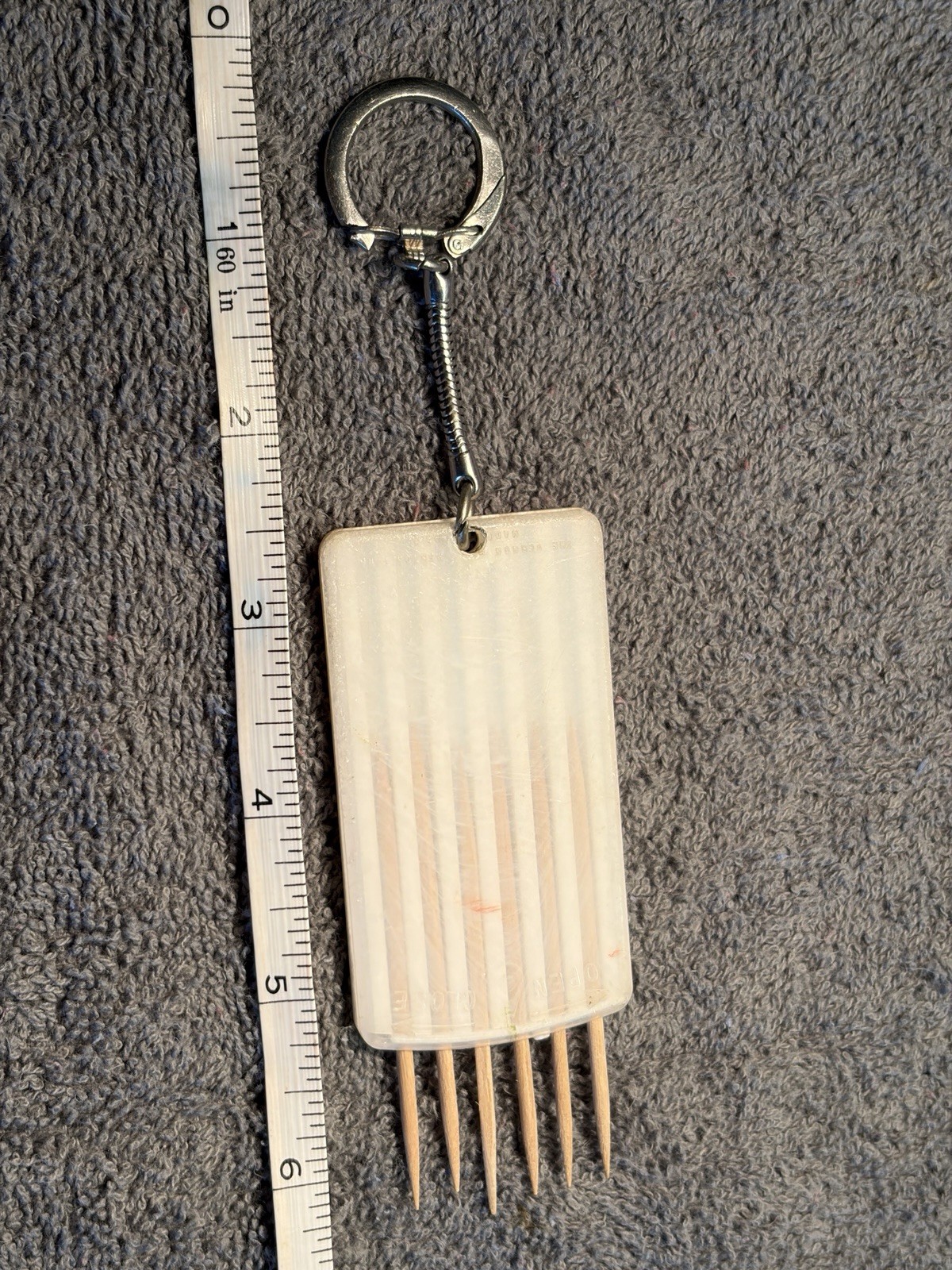 Vintage Keychain/Toothpick FARM BUREAU COOP Starke County Brems Hamlet Indiana