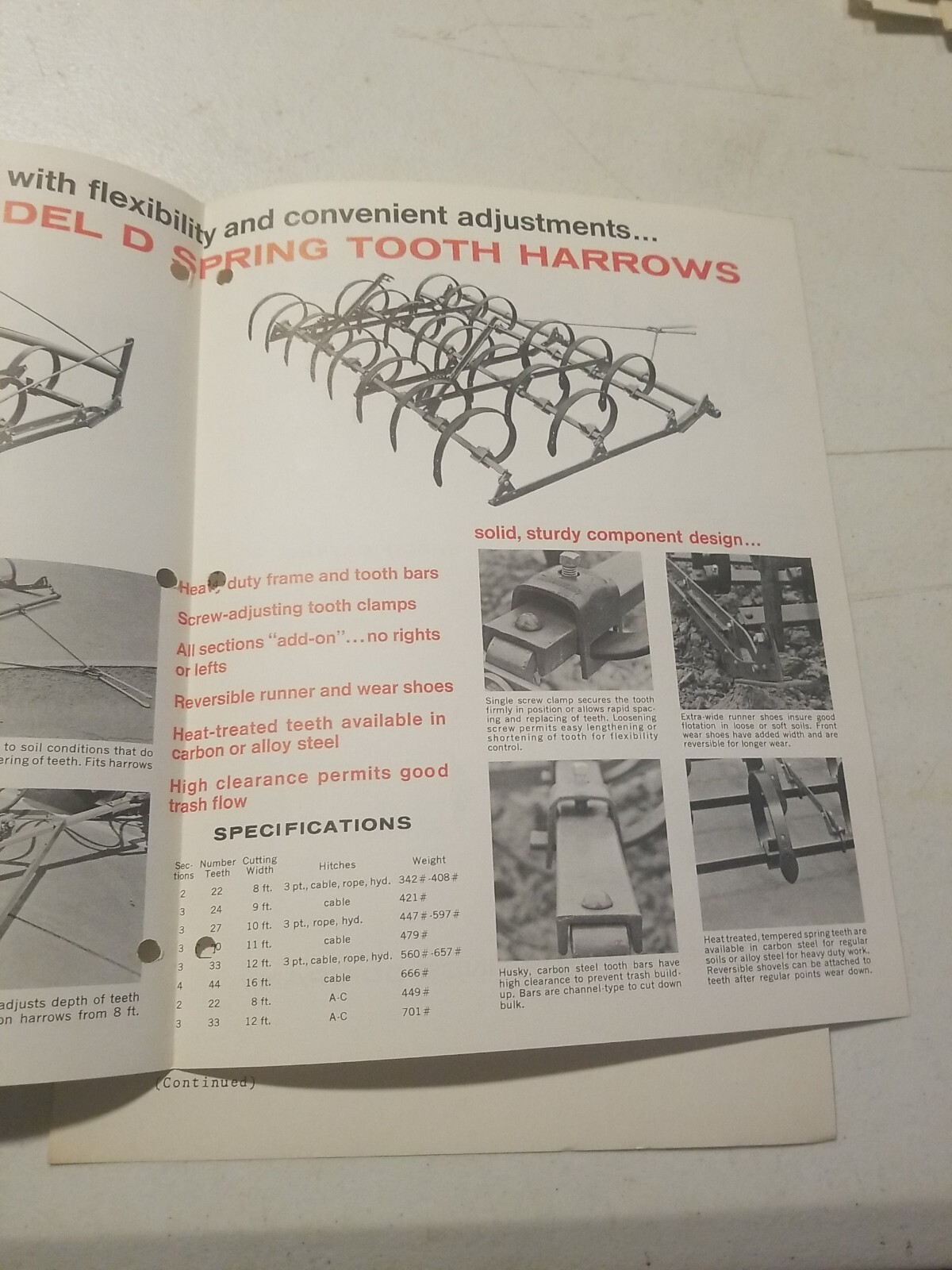 1970 PITTSBURGH FORGINGS CO. SPRING TOOTH HARROWS BROCHURE &PRICE LIST