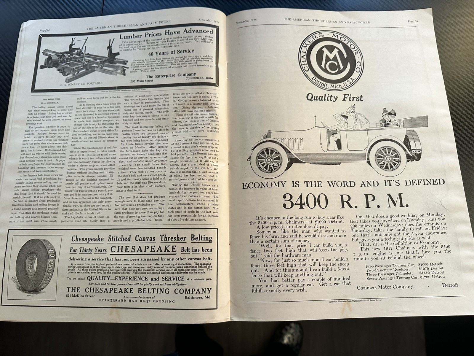 The American Thresherman and Farm Power MAGAZINE 1916 Madison, WIS Vol 19. No 5