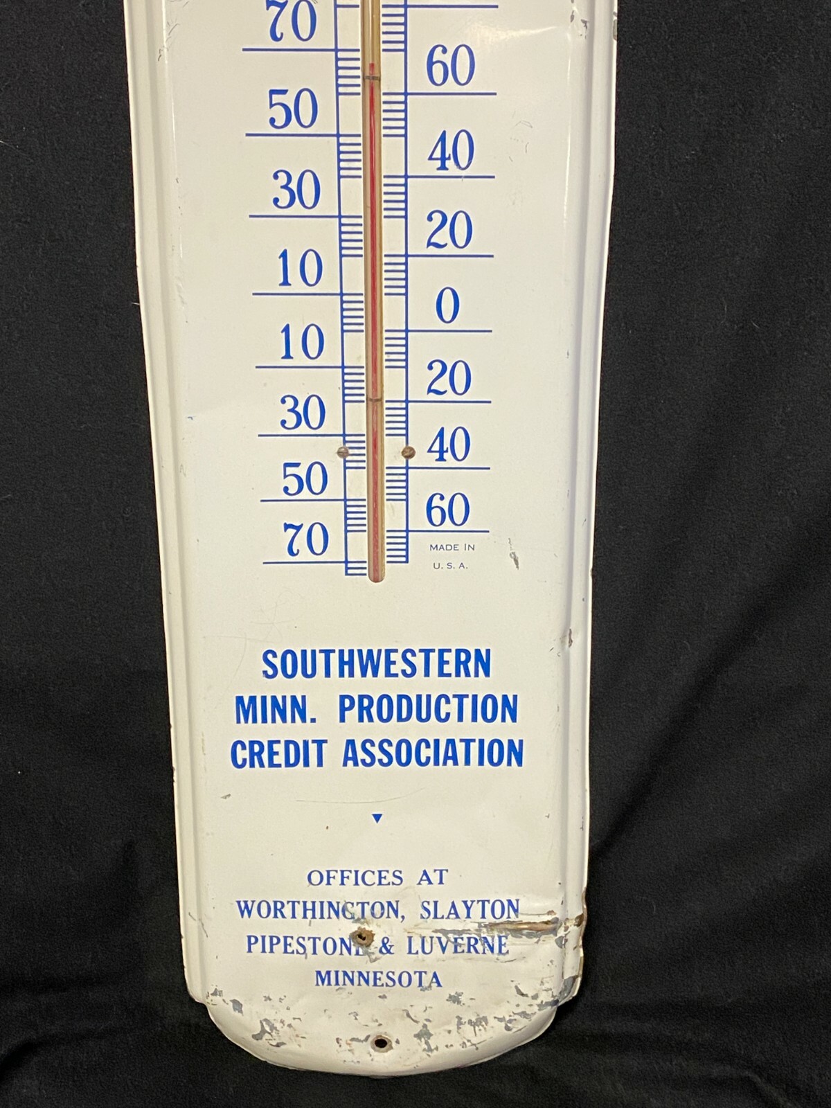 Vintage Farm Agriculture Bank Loan Thermometer Southwestern Minn Credit Assoc.