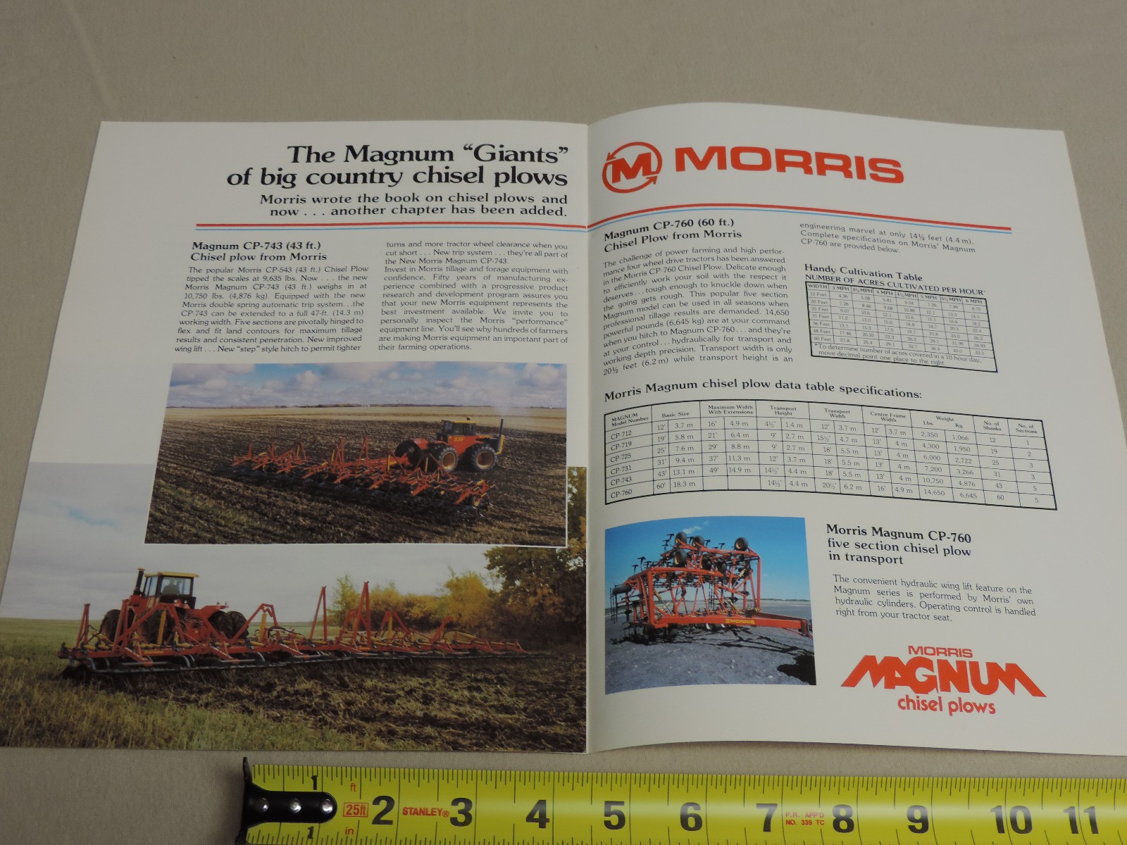 Morris MAGNUM chisel plow tillage sales brochure 8pg ORIGINAL farm equipment