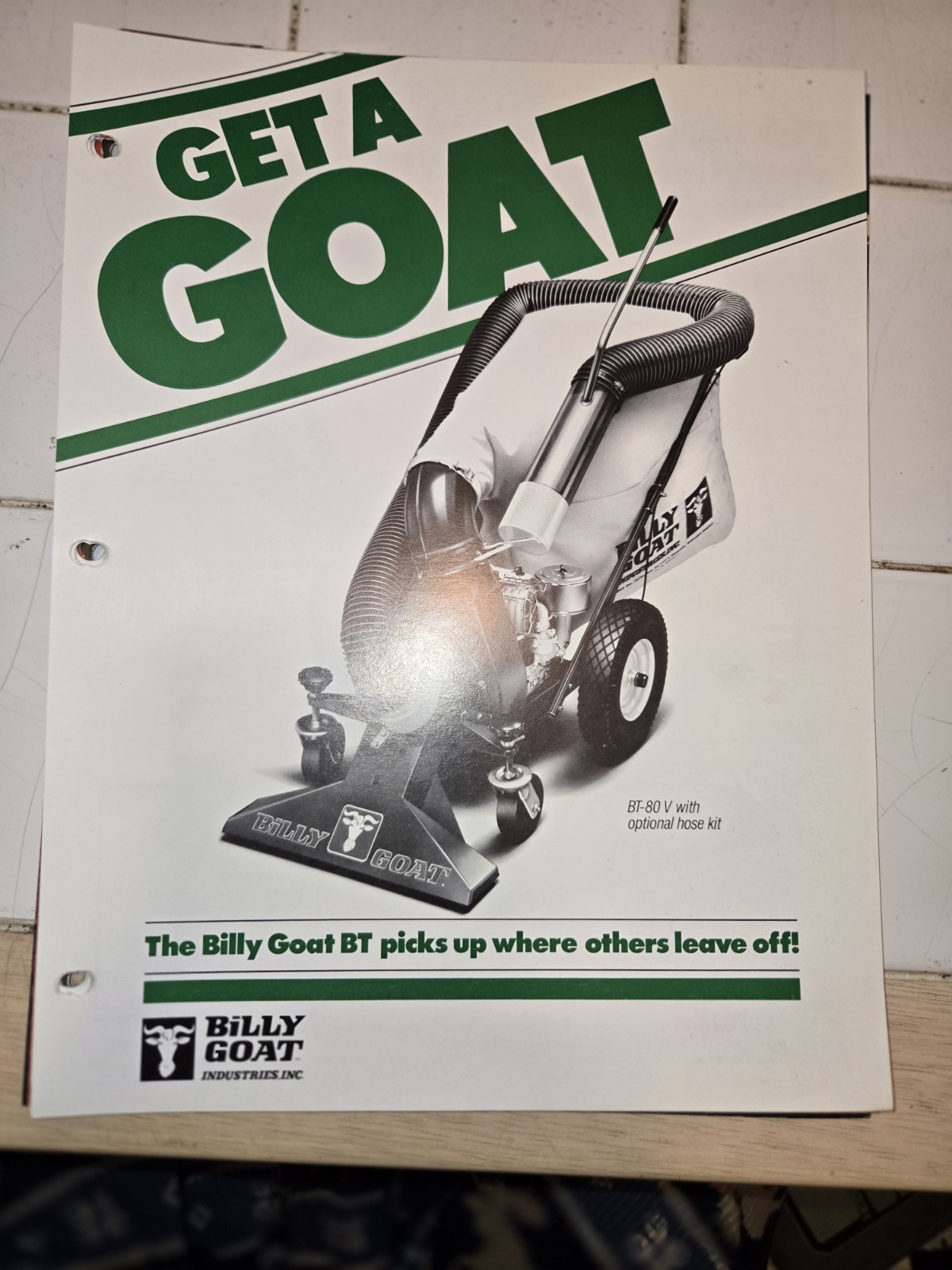 GROUP OF 13 BILLY GOAT INDOOR OUTDOOR VACCUMS DEALERSHIP ADVERTISEMENTS