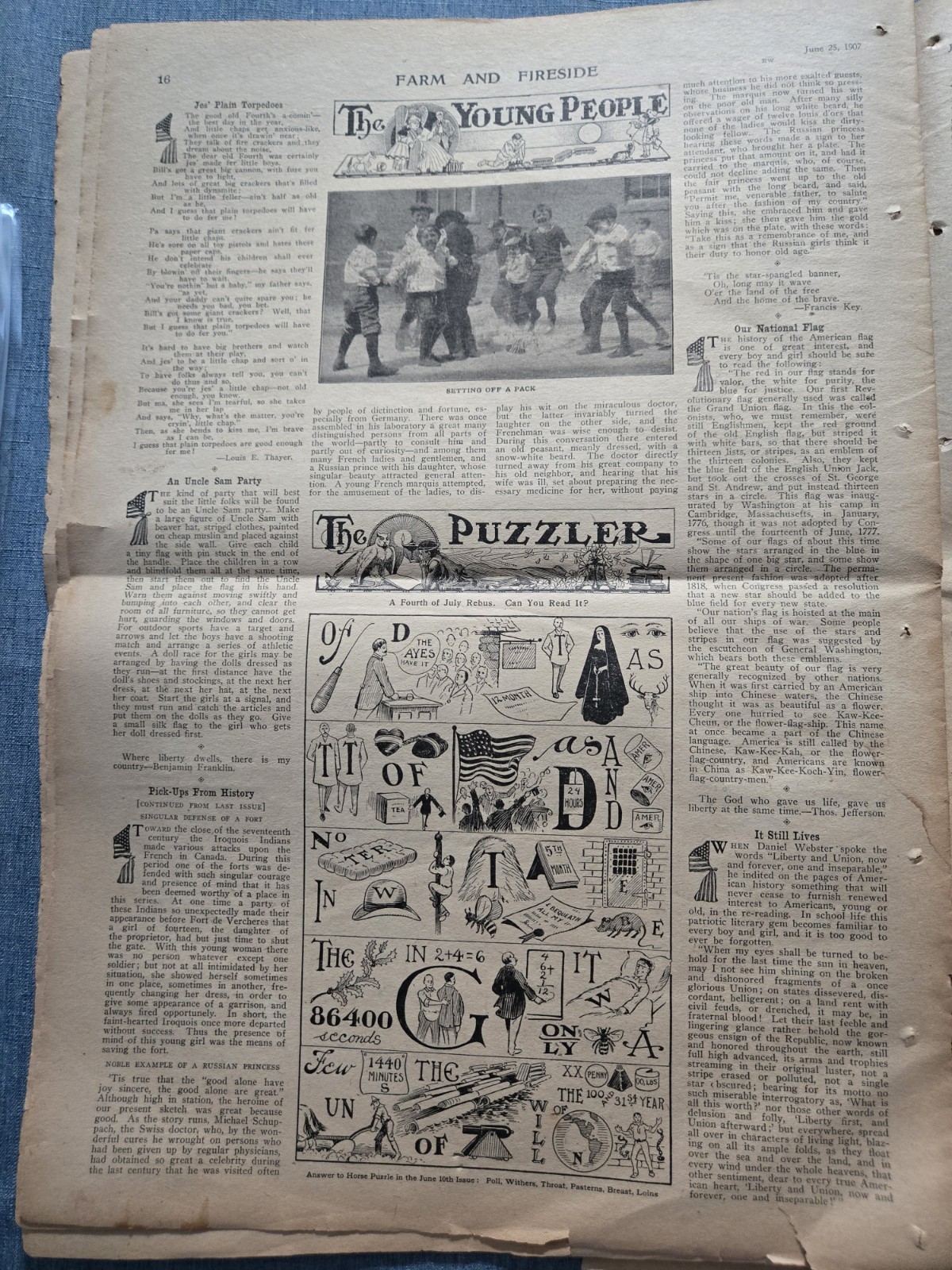 Farm & Fireside Newspaper – Antique Agriculture 1907 Articles Ads Illustrations