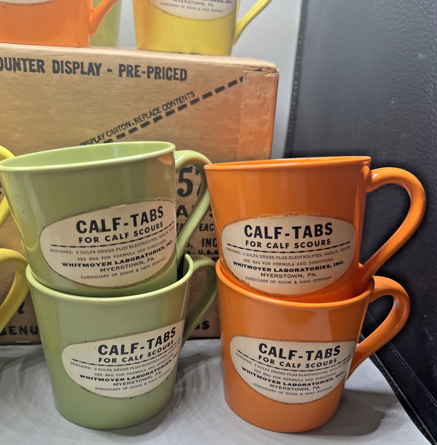 Whitmoyer Laboratories Myerstown PA Calf Scour Tabs Promotional Mug Display