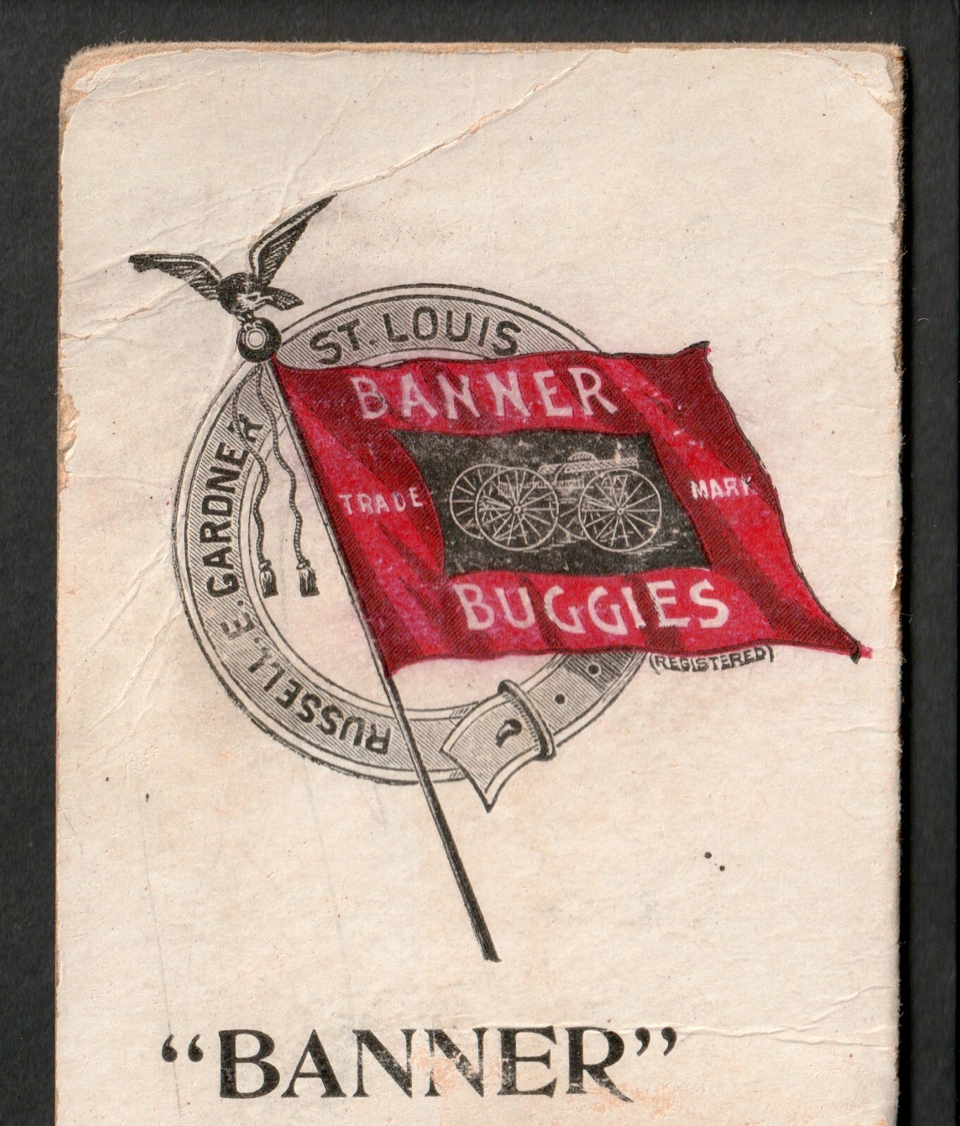 Banner Buggy St Louis Pop-Up 3D Can-Can Kicker Novelty Farm Trade Card SR.fr.bw