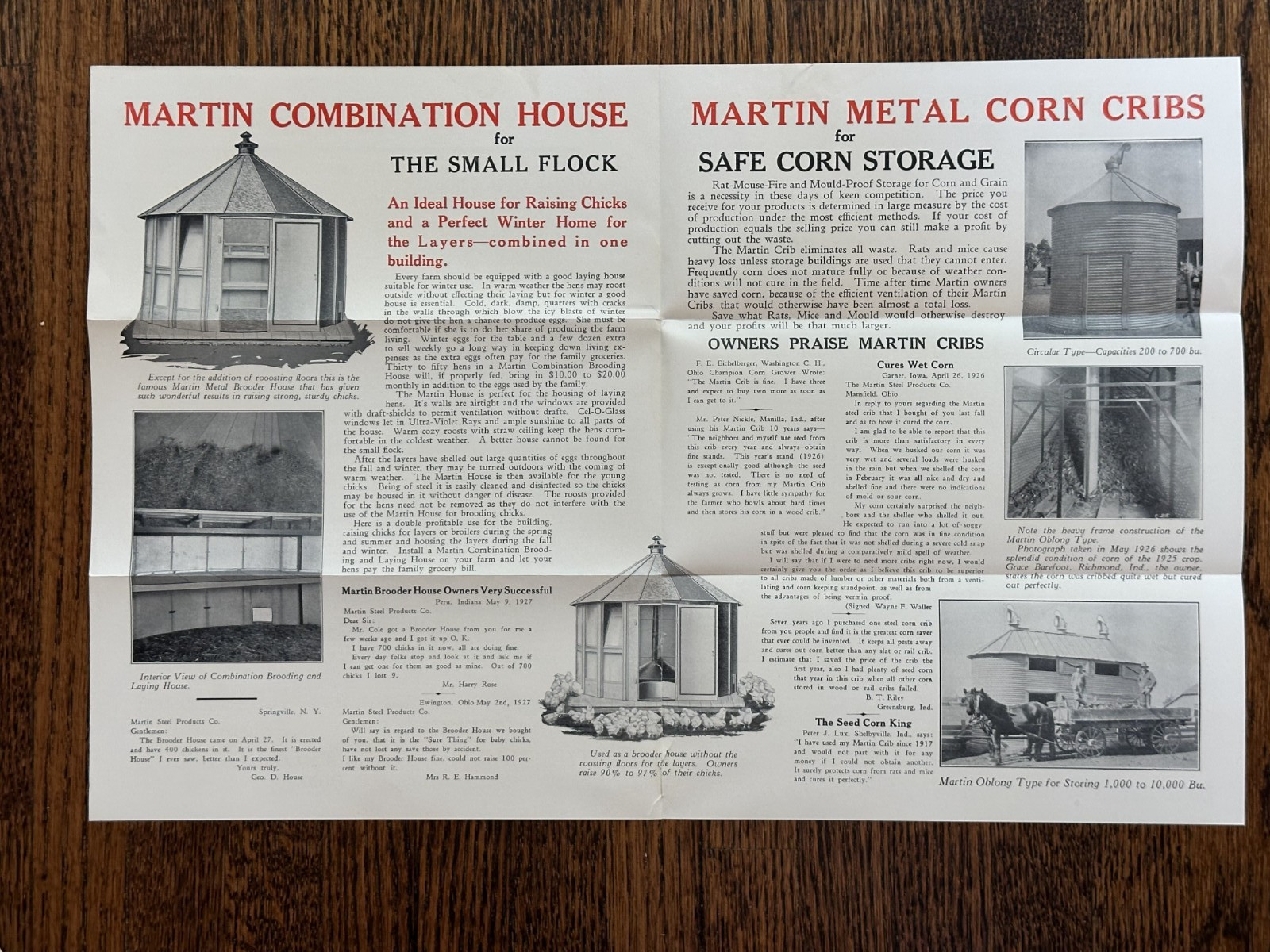 1930s Martin Poultry CHICKEN Brooder House FARM Advertising Mansfield OH Vintage