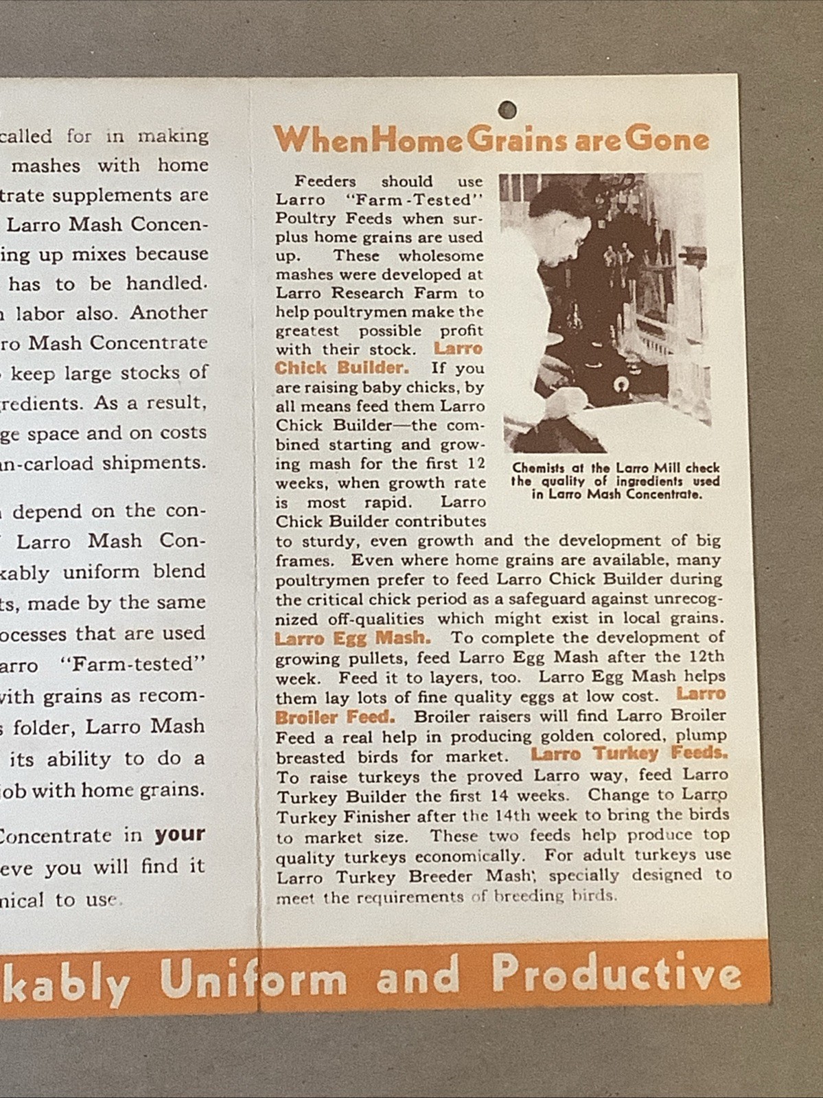 1939 Larro Mash Concentrate Brochure Larrowe Milling Co. Detroit MI INV-P0859