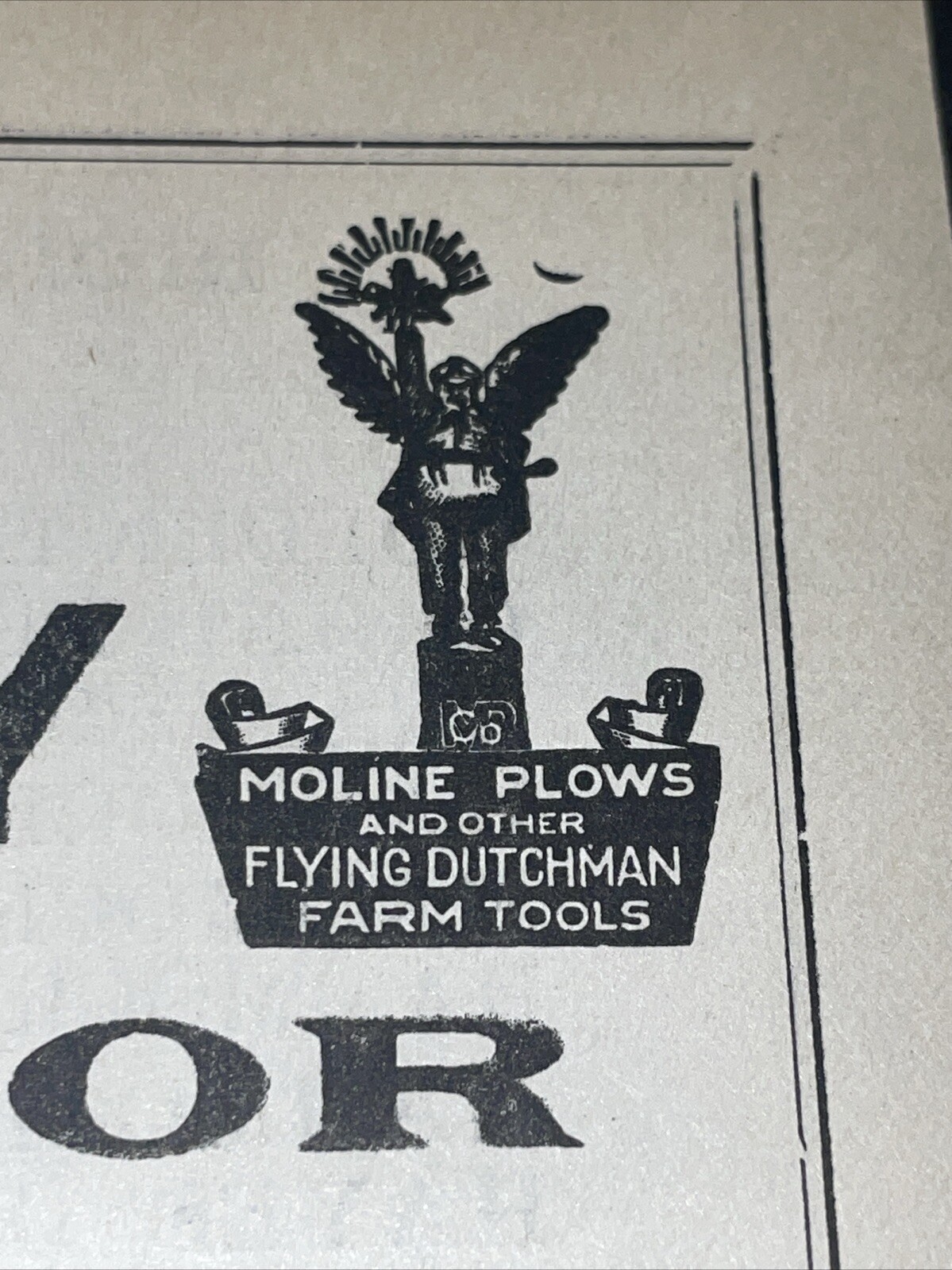 ORIGINAL 1907 Kansas Moline Plow DANDY Cultivator Farm Implement Advertising
